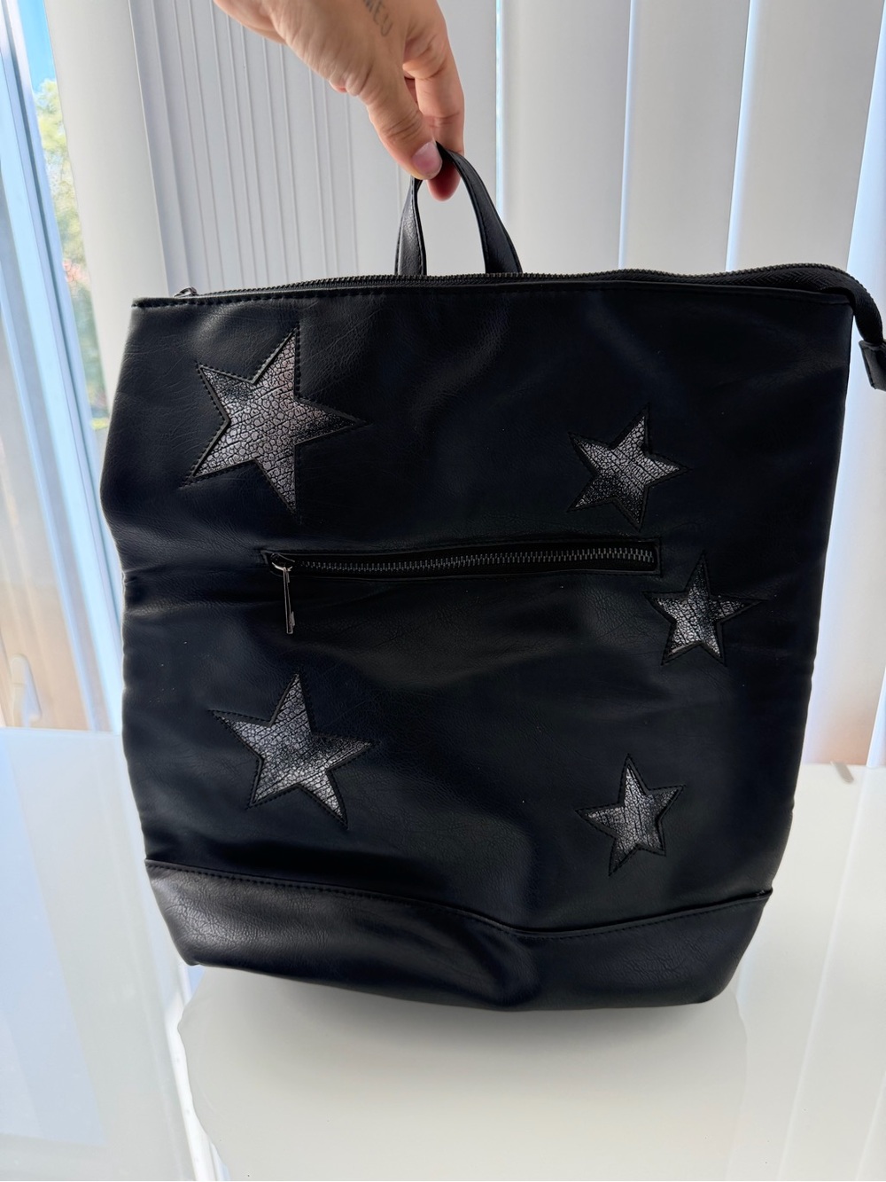 Argentinian Brand VER Black Star Appliqué Women’s Backpack